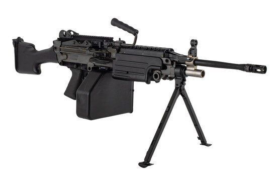 FN M249 is a semi auto version of the fully automatic machine gun